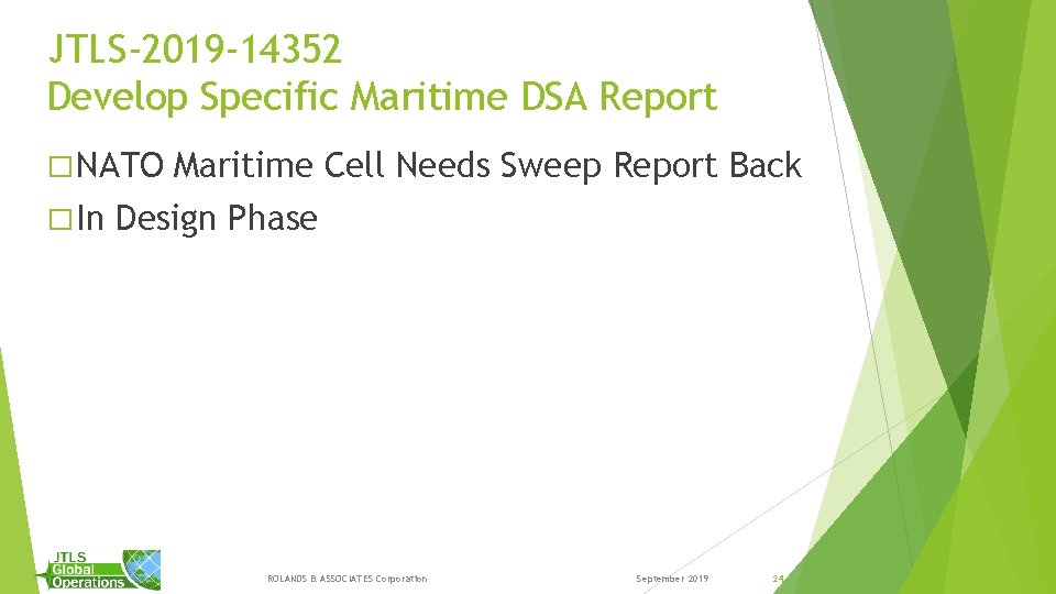 JTLS-2019 -14352 Develop Specific Maritime DSA Report � NATO � In Maritime Cell Needs