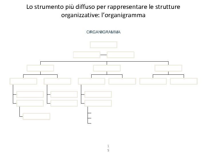 Lo strumento più diffuso per rappresentare le strutture organizzative: l’organigramma 1 5 