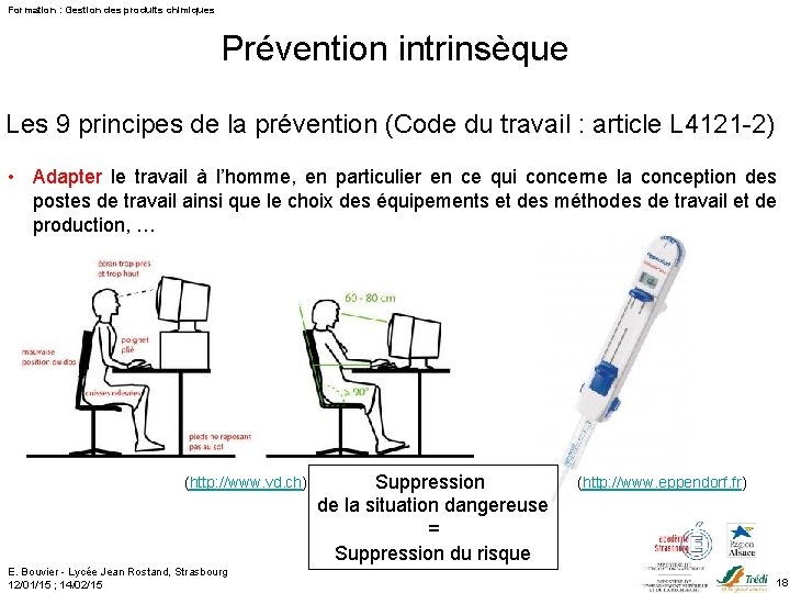 Formation : Gestion des produits chimiques Prévention intrinsèque Les 9 principes de la prévention