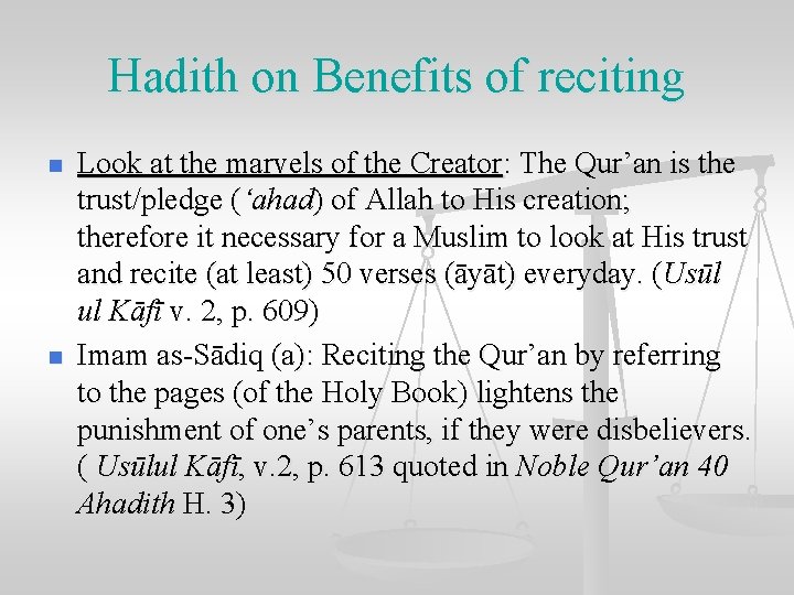 Hadith on Benefits of reciting n n Look at the marvels of the Creator: