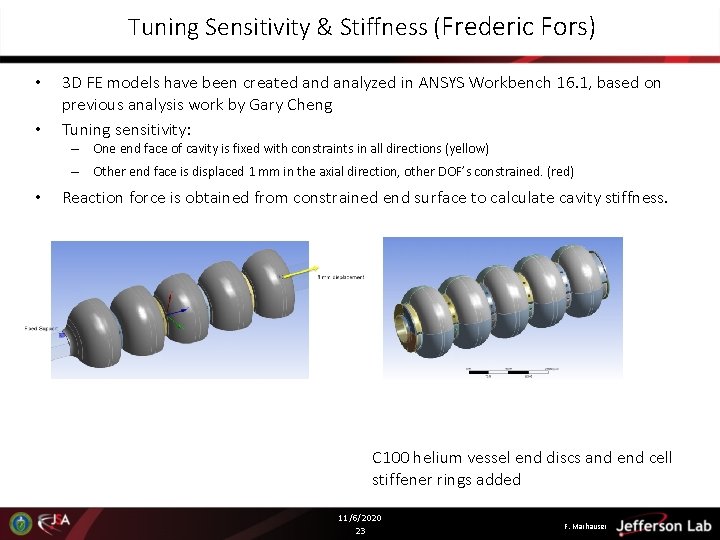 Tuning Sensitivity & Stiffness (Frederic Fors) • • 3 D FE models have been Tuning Sensitivity & Stiffness (Frederic Fors) • • 3 D FE models have been