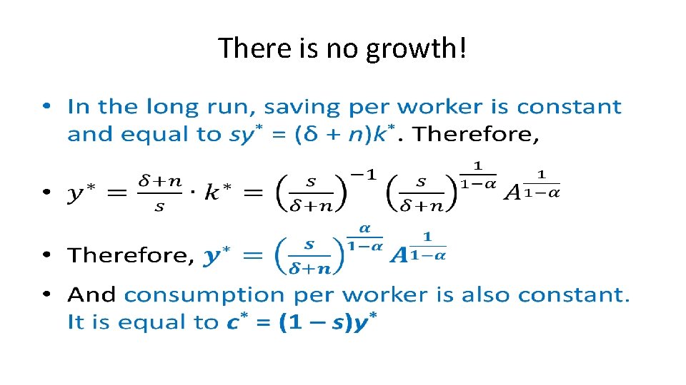 There is no growth! • There is no growth! •