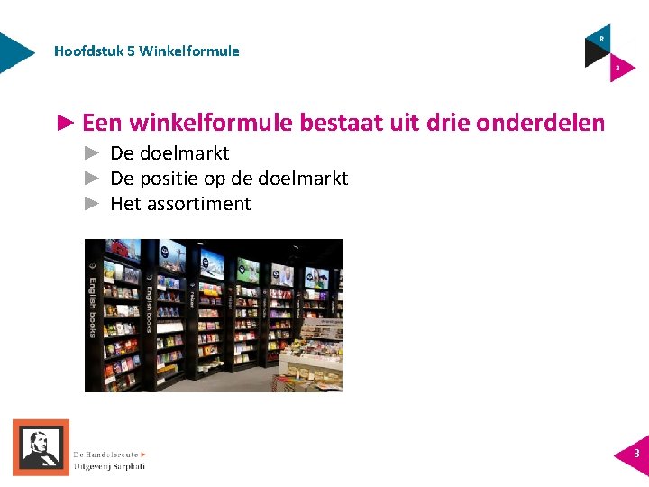 Hoofdstuk 5 Winkelformule ► Een winkelformule bestaat uit drie onderdelen ► De doelmarkt ►