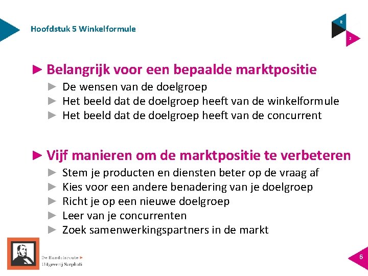Hoofdstuk 5 Winkelformule ► Belangrijk voor een bepaalde marktpositie ► De wensen van de
