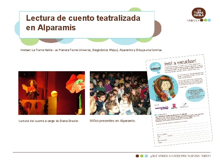 Lectura de cuento teatralizada en Alparamis Invitan: La Tierra Habla - ex Planeta Tierra