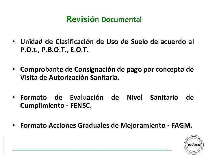 Revisión Documental • Unidad de Clasificación de Uso de Suelo de acuerdo al P. Revisión Documental • Unidad de Clasificación de Uso de Suelo de acuerdo al P.