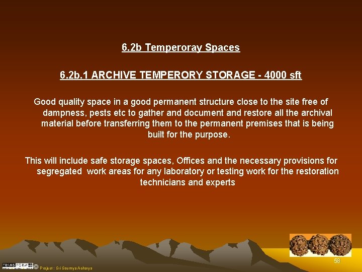 6. 2 b Temperoray Spaces 6. 2 b. 1 ARCHIVE TEMPERORY STORAGE - 4000