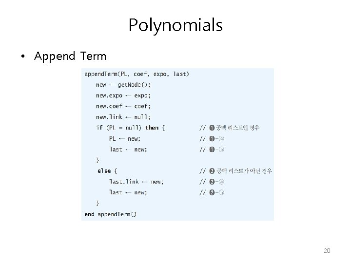 Polynomials • Append Term 20 