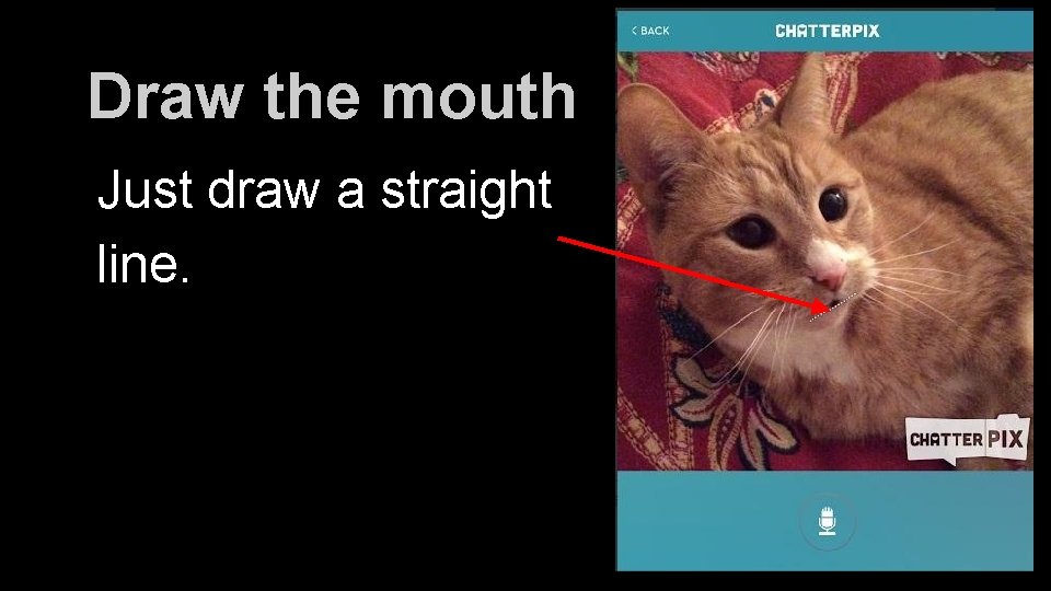 Draw the mouth Just draw a straight line. 