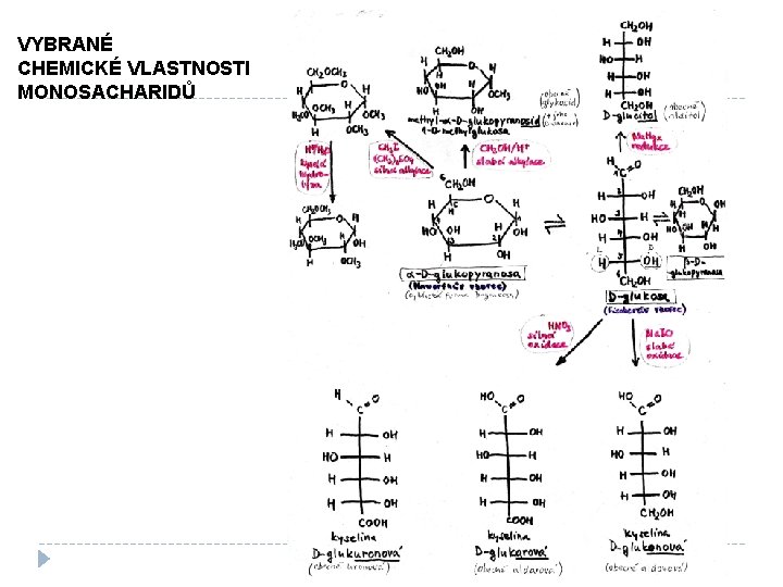 VYBRANÉ CHEMICKÉ VLASTNOSTI MONOSACHARIDŮ 