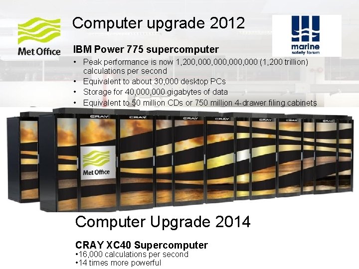 Computer upgrade 2012 IBM Power 775 supercomputer • Peak performance is now 1, 200, Computer upgrade 2012 IBM Power 775 supercomputer • Peak performance is now 1, 200,