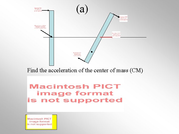 (a) . Find the acceleration of the center of mass (CM) 