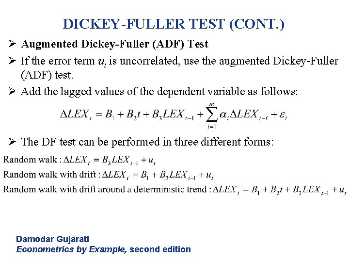 CHAPTER 13 STATIONARY AND NONSTATIONARY TIME SERIES Damodar