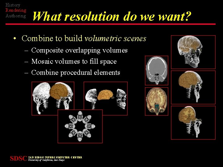 History Rendering Authoring What resolution do we want? • Combine to build volumetric scenes