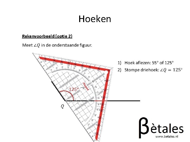 Hoeken Rekenvoorbeeld (optie 2) 