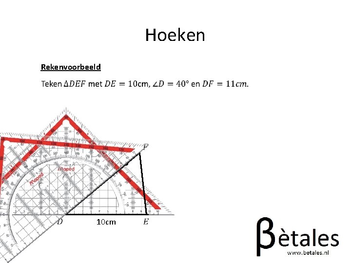 Hoeken Rekenvoorbeeld 10 cm 