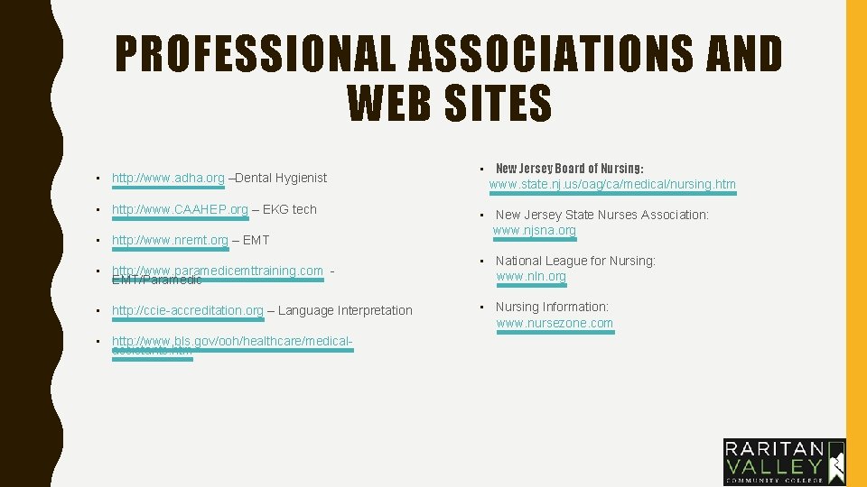 PROFESSIONAL ASSOCIATIONS AND WEB SITES • http: //www. adha. org –Dental Hygienist • http: PROFESSIONAL ASSOCIATIONS AND WEB SITES • http: //www. adha. org –Dental Hygienist • http: