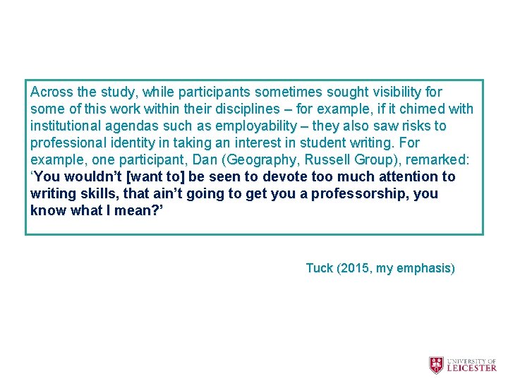 Across the study, while participants sometimes sought visibility for some of this work within