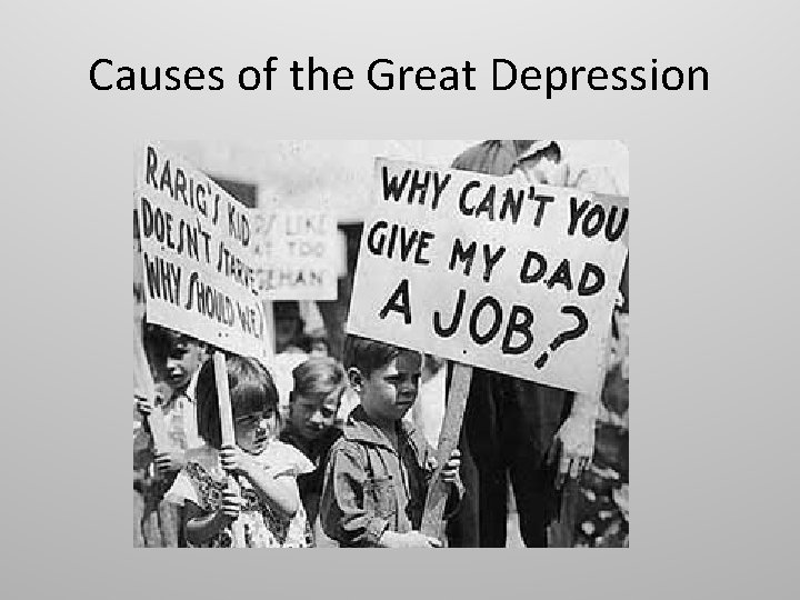 Causes of the Great Depression 