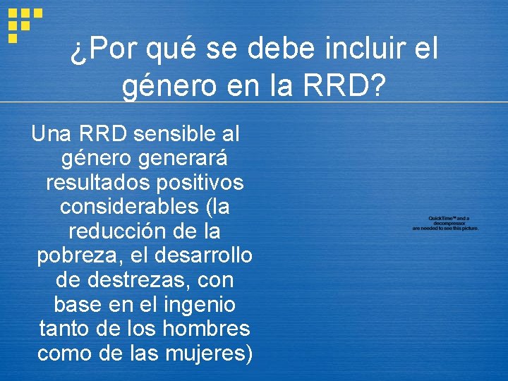 ¿Por qué se debe incluir el género en la RRD? Una RRD sensible al