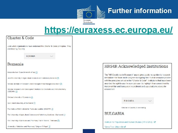 Further information https: //euraxess. ec. europa. eu/ 