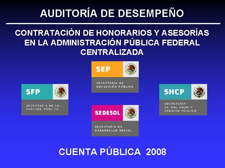AUDITORA DE DESEMPEO CONTRATACIN DE HONORARIOS Y ASESORAS