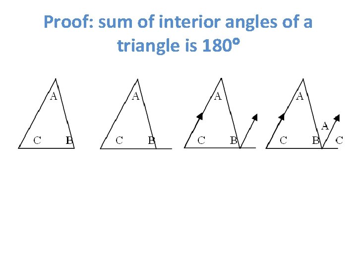 Proof: sum of interior angles of a triangle is 180 