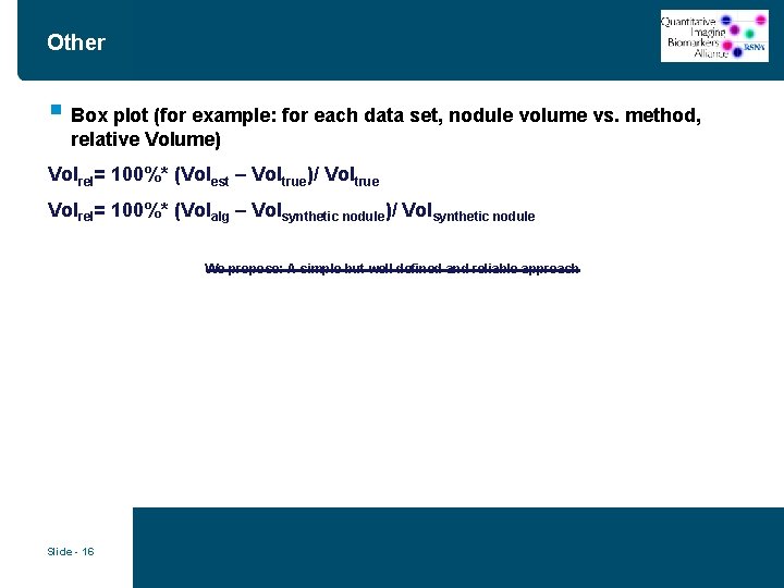 Other § Box plot (for example: for each data set, nodule volume vs. method,