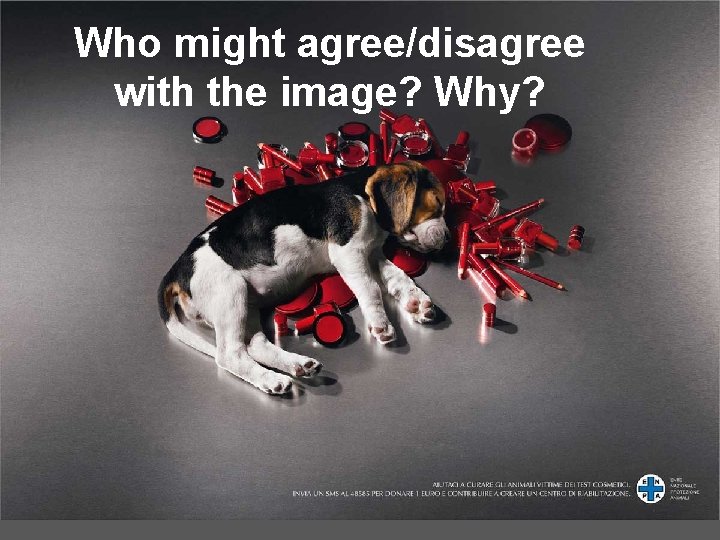 Who might agree/disagree with the image? Why? Who might agree/disagree with the image? Why?