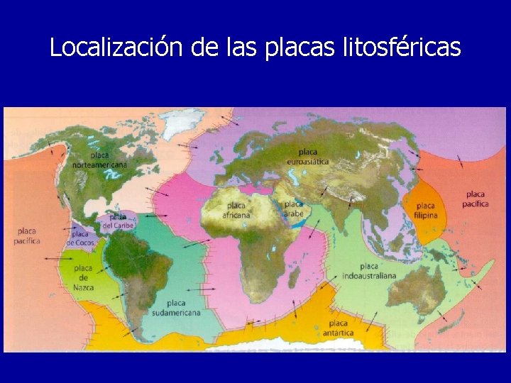 Localización de las placas litosféricas 
