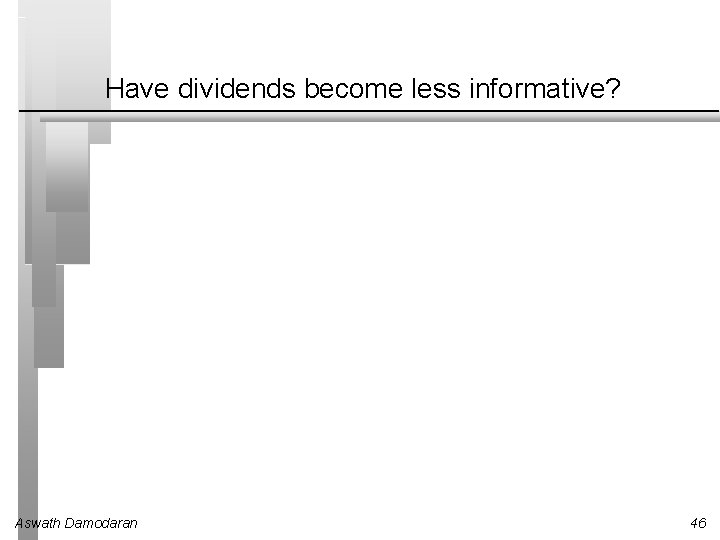 Have dividends become less informative? Aswath Damodaran 46 