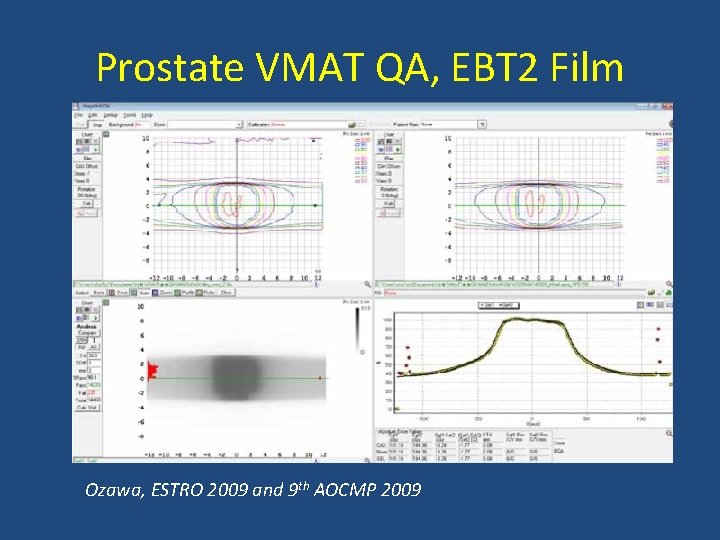Prostate VMAT QA, EBT 2 Film Ozawa, ESTRO 2009 and 9 th AOCMP 2009