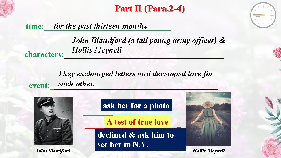 Part II (Para. 2 -4) for the past thirteen months time: ________________ John Blandford