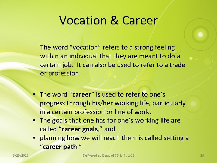 Long Vocation A Professional Development Workshop Preparing your CV Getting