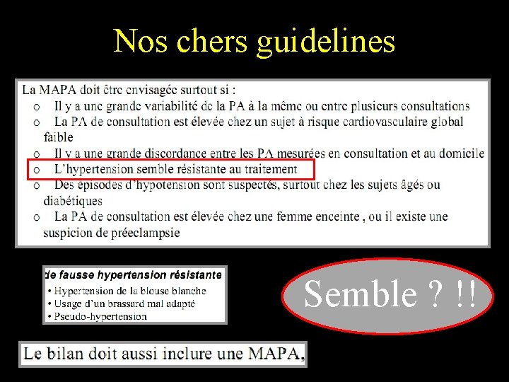 Nos chers guidelines Semble ? !! 