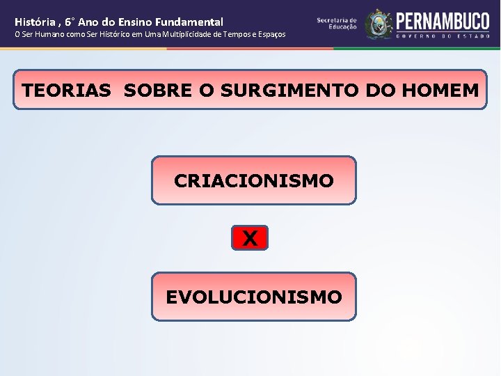 História , 6° Ano do Ensino Fundamental O Ser Humano como Ser Histórico em