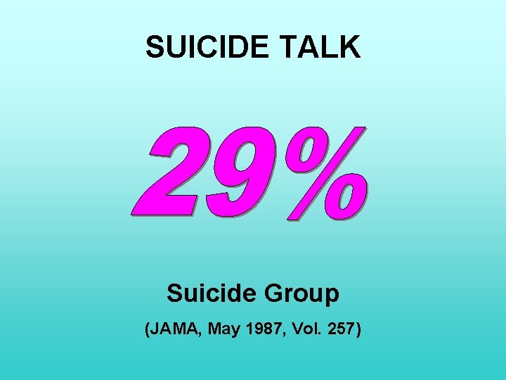 SUICIDE TALK Suicide Group (JAMA, May 1987, Vol. 257) 