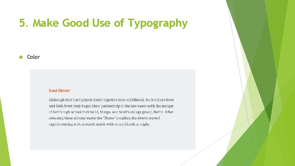 5. Make Good Use of Typography Color 
