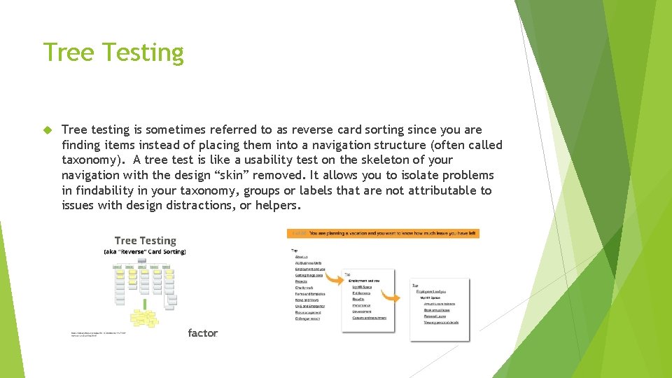 Tree Testing Tree testing is sometimes referred to as reverse card sorting since you