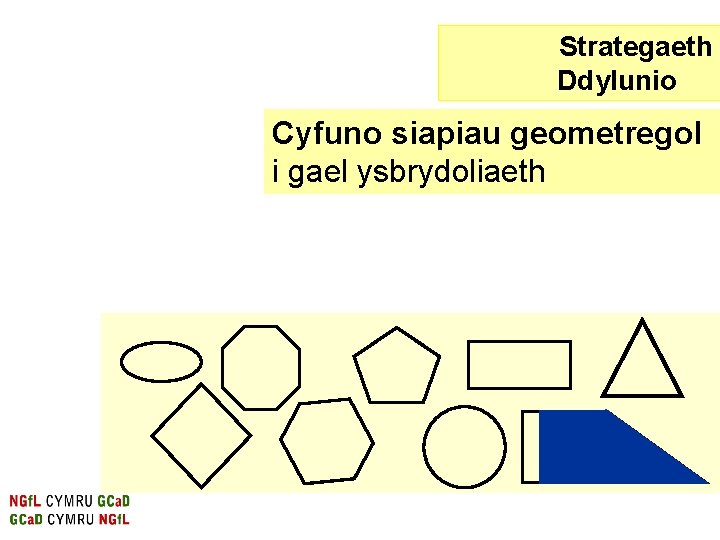 Strategaeth Ddylunio…. Cyfuno siapiau geometregol i gael ysbrydoliaeth 