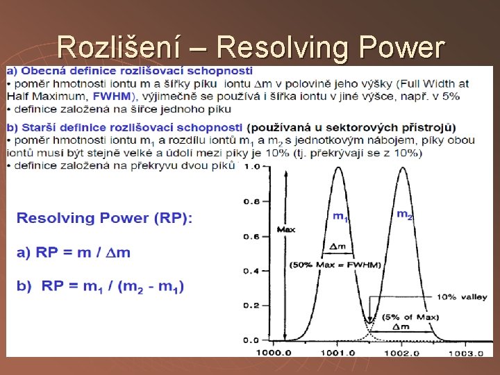 Rozlišení – Resolving Power 