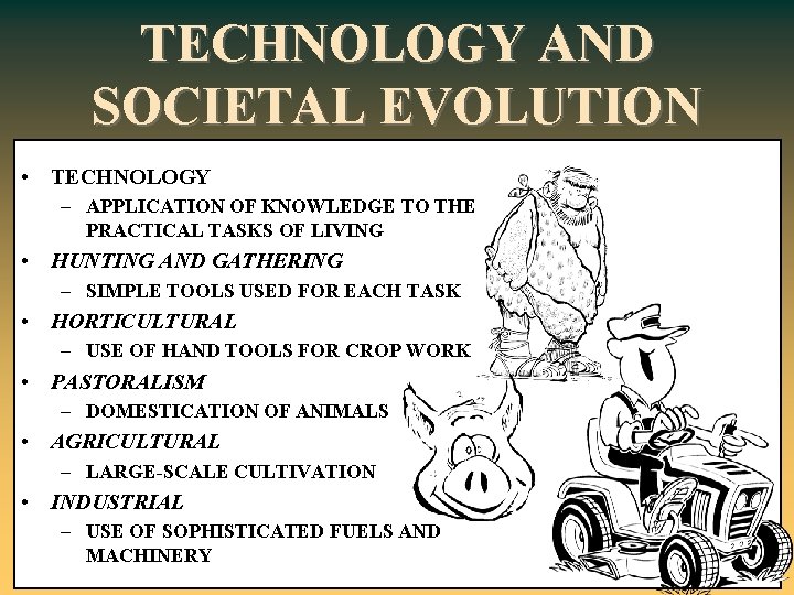 TECHNOLOGY AND SOCIETAL EVOLUTION • TECHNOLOGY – APPLICATION OF KNOWLEDGE TO THE PRACTICAL TASKS