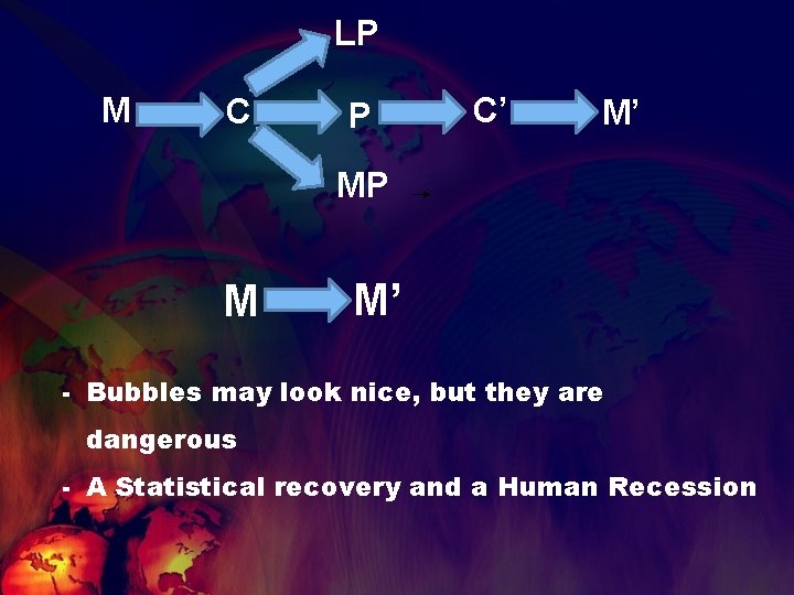 LP M C P C’ M’ MP M M’ - Bubbles may look nice,