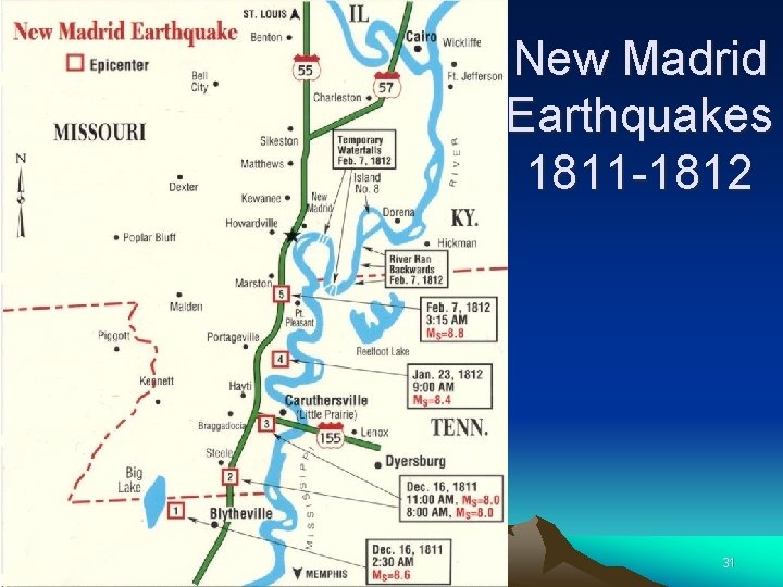 New Madrid Earthquakes 1811 -1812 31 