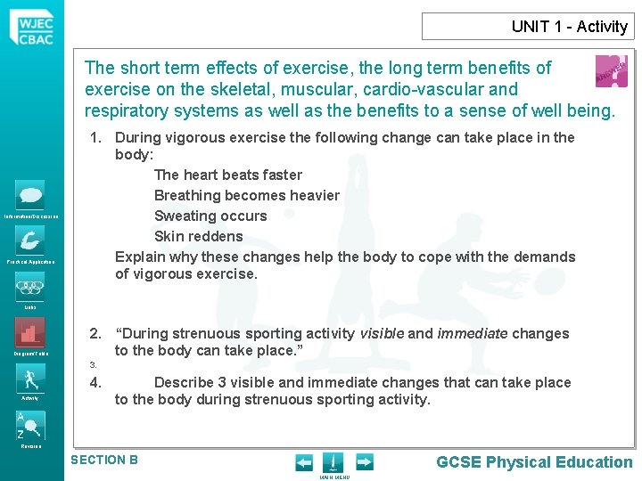UNIT 1 - Activity The short term effects of exercise, the long term benefits