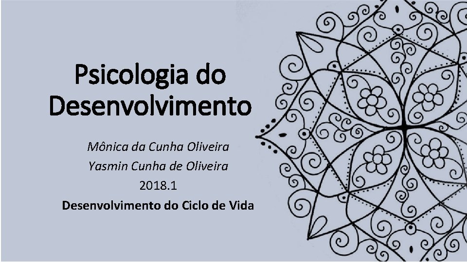 Psicologia do Desenvolvimento Mônica da Cunha Oliveira Yasmin Cunha de Oliveira 2018. 1 Desenvolvimento