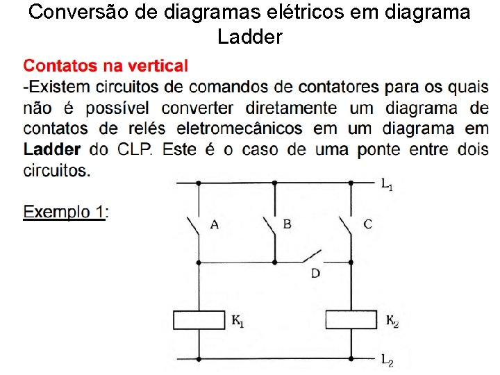 Conversão de diagramas elétricos em diagrama Ladder 