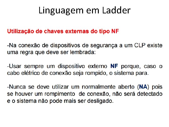 Linguagem em Ladder 