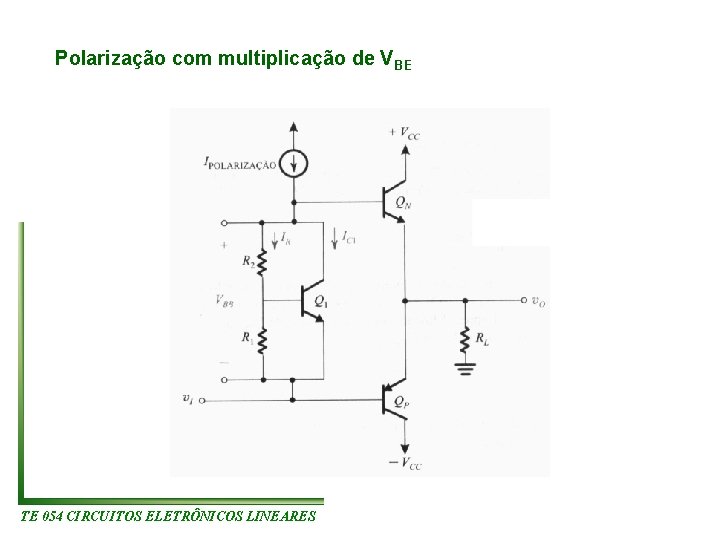 Polarização com multiplicação de VBE TE 054 CIRCUITOS ELETRÔNICOS LINEARES Polarização com multiplicação de VBE TE 054 CIRCUITOS ELETRÔNICOS LINEARES
