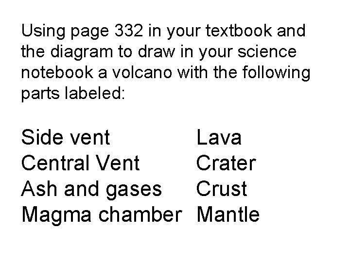 Using page 332 in your textbook and the diagram to draw in your science